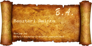 Beszteri Aminta névjegykártya